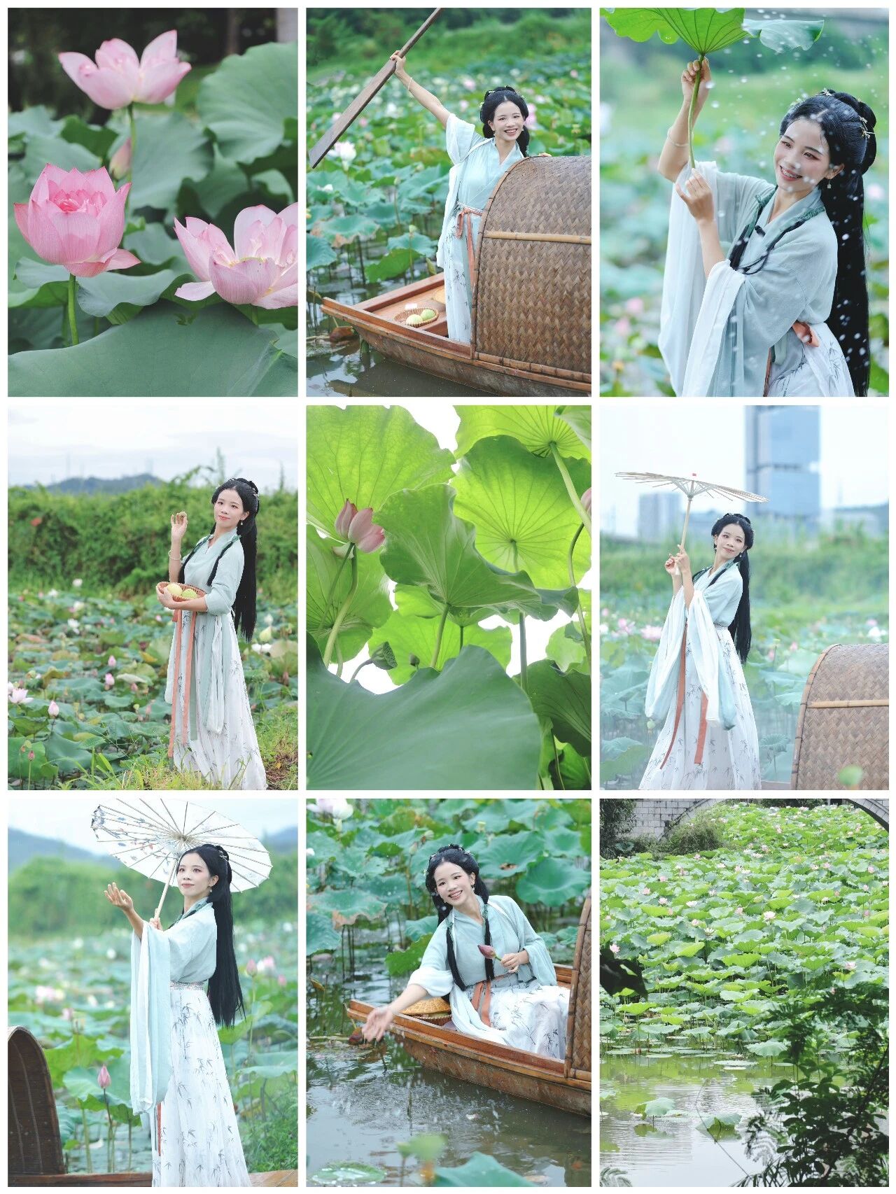 夏日荷塘汉服写真指南:宋制罗裙配清荷,8个唯美构图拍出诗意古风 - 第4张 - 汉服颂 夏日荷塘汉服写真指南:宋制罗裙配清荷,8个唯美构图拍出诗意古风 - 第4张